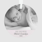 グランドパの第1回クリスマスパーソナライズされた写真名 オーナメント (裏面)