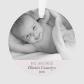 グランドパの第1回クリスマスパーソナライズされた写真名 オーナメント (正面)