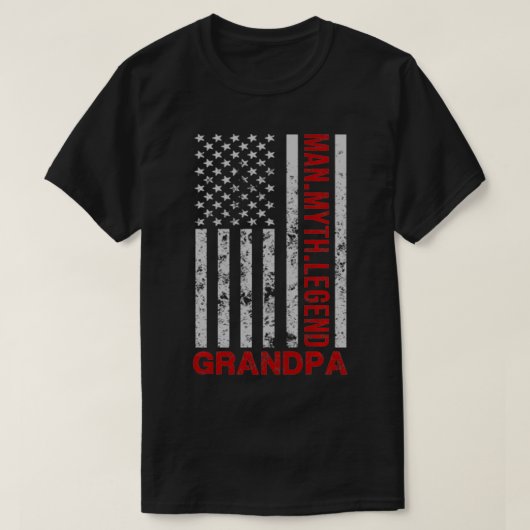 グランドパアメリカ国旗の男の神話の伝説プルオーバー Tシャツ (デザイン正面)