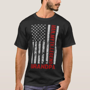 グランドパアメリカ国旗の男の神話の伝説プルオーバー Tシャツ