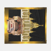 グランドパイプオルガン、オルガニストギフトアクセント フリースブランケット (正面(横))