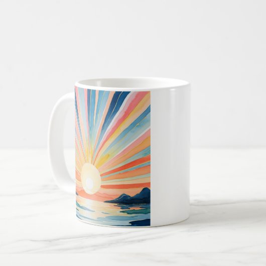 グランドパウォーターカラーインスパイアサンライズ引用文 コーヒーマグカップ (正面左)