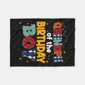 グランドパオブザ誕生日ボーイファミリーパーティーの装飾 フリースブランケット (正面(横))