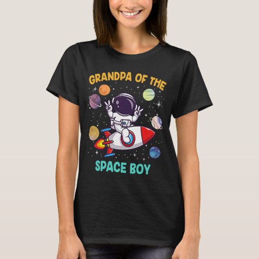 グランドパオブザ誕生日宇宙飛行士宇宙ボーイテーマ Tシャツ (正面)