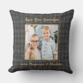 グランドパカスタムーグレープレイドパーソナライズされた金ゴールド写真 クッション (正面)