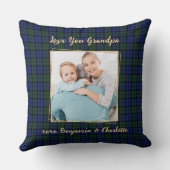 グランドパギフトパーソナライズされた写真ホリディプレイド クッション (裏面)