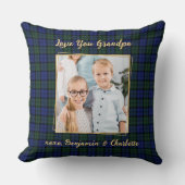グランドパギフトパーソナライズされた写真ホリディプレイド クッション (正面)