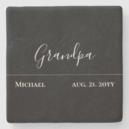 グランドパギフトモダンジェット黒パーソナライズされた ストーンコースター