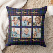 グランドパクリスマスプレイドパーソナライズされた6写真 クッション (ブランケット)