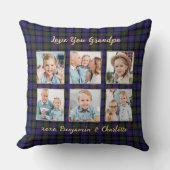 グランドパクリスマスプレイドパーソナライズされた6写真 クッション (正面)