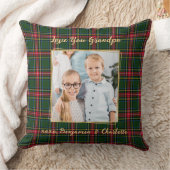 グランドパクリスマスプレドパーソナライズされた金ゴールド写真 クッション (ブランケット)