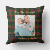 グランドパクリスマスプレドパーソナライズされた金ゴールド写真 クッション (裏面)