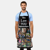 グランドパグランドキッズ写真コラージュキープサケ エプロン (着用した状態)