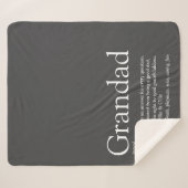 グランドパグランドパパデフィニションモダンおもしろいグレー シェルパブランケット (正面(横))