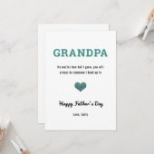 グランドパグランドファーズデイかわいいハートグリッター カード (正面/裏面インサイチュ)