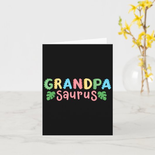 グランドパサウルスキッズ恐竜の誕生日パーティファミリー カード (黄色い花)