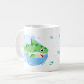 グランドパシャーク – 緑 コーヒーマグカップ (正面左)