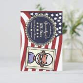 グランドパズオールスターバッジUSA国旗のデザイン サンキューカード (スタンド正面)
