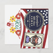 グランドパズオールスターバッジUSA国旗のデザイン サンキューカード (正面/裏面)