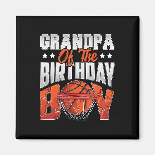 グランドパバスケットボールバースデーボーイファミリーバラーB-da マグネット (正面)