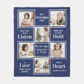 グランドパパーソナライズされたフォトコラージュフリースブランケット フリースブランケット (正面)