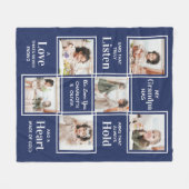 グランドパパーソナライズされたフォトコラージュフリースブランケット フリースブランケット (正面(横))