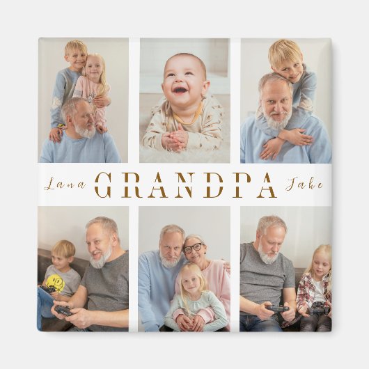 グランドパパーソナライズされたマグネット | 祖父母の日 マグネット (正面)