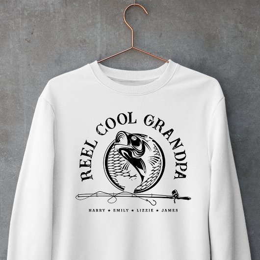 グランドパパーソナライズされたリールクール魚釣り スウェットシャツ
