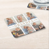 グランドパパーソナライズされた紙コースター スクエアペーパーコースター (アングル)