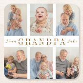 グランドパパーソナライズされた紙コースター スクエアペーパーコースター (正面)