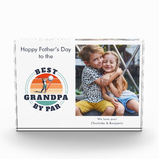 グランドパファーザーズデイキッズフォトレトロゴルフガグ フォトブロック (正面)