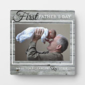 グランドパファースト父の日フォトグレイ素朴ウッド フォトプラーク (正面)