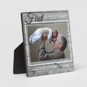 グランドパファースト父の日フォトグレイ素朴ウッド フォトプラーク (正面)