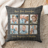 グランドパプレイドカスタム金ゴールドグレー写真コラージュ クッション (ブランケット)
