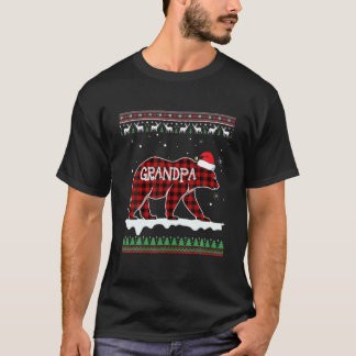 グランドパベアベサンタレッドプレイドファミリーパジャマ Tシャツ