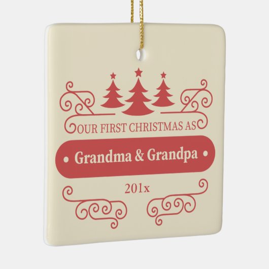 グランドパレンツ初めてのクリスマススクエアオーナメント セラミックオーナメント (右)