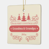 グランドパレンツ初めてのクリスマススクエアオーナメント セラミックオーナメント (左)