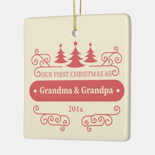 グランドパレンツ初めてのクリスマススクエアオーナメント セラミックオーナメント (左)