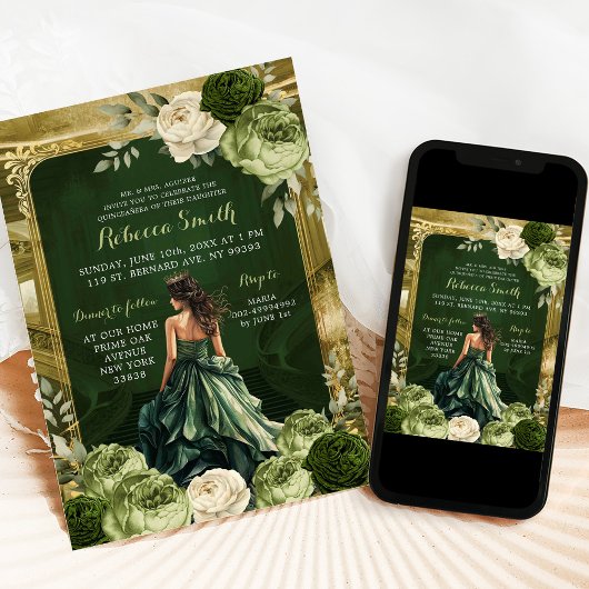 グランドパレ王室のスセージ&ハンターグリーンミスカンス 招待状