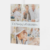 グランドパ写真コラージュモダンの記憶 ガラスオーナメント (正面左)