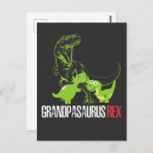 グランドパ恐竜おじいちゃんディノ孫 ポストカード (正面/裏面)