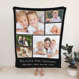 グランドパ愛パーソナライズされたYouフォトブラック シェルパブランケット