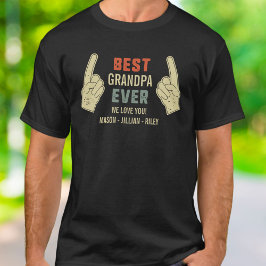 グランドパ最高のー常に指のグランドキッズ名 Tシャツ