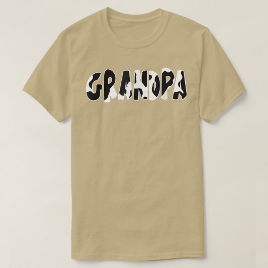 グランドパ牛プリント牛パターン Tシャツ (デザイン正面)