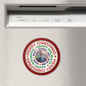 グランドパ祖母ファミリークリスマスフォトカスタム マグネット (インサイチュ (食洗機))