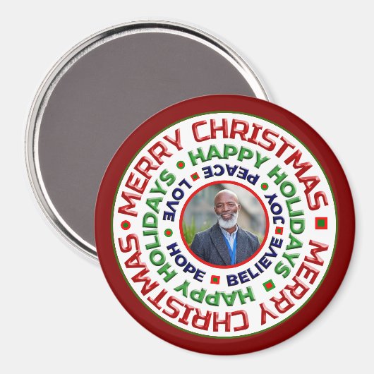 グランドパ祖母ファミリークリスマスフォトカスタム マグネット (正面/裏面)