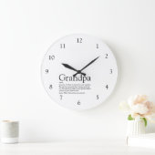 グランドパ祖父グランドパパブラックアンドホワイト ラージ壁時計 (ホーム)