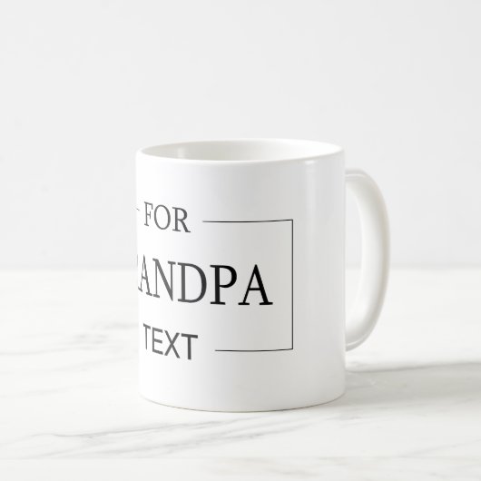 グランドパ祖父誕生日パーソナライズされたギフト コーヒーマグカップ (正面右)