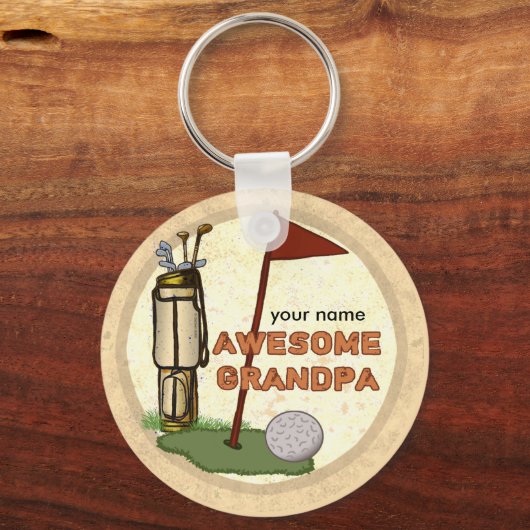 グランドパ素晴らしゴルフカスタムキーチェーン キーホルダー (正面)