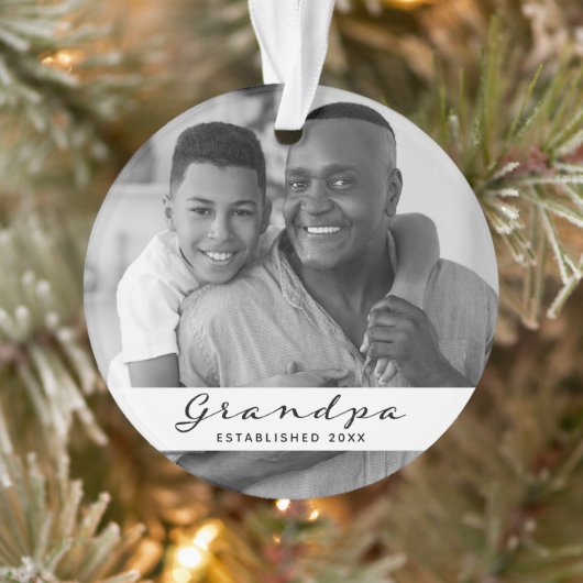 グランドパ設立 |フォトハート白黒 オーナメント (ツリー)